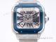 TW Factory Cartier Santos Skeleton 39.8mm Blue PVD Bezel Stainless Steel Watches (3)_th.jpg